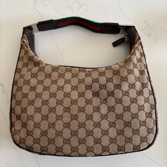 AUTHENTIC GUCCI GG Brown Monogram Canvas Bag Vintage Y2K - Picture 3 of 12